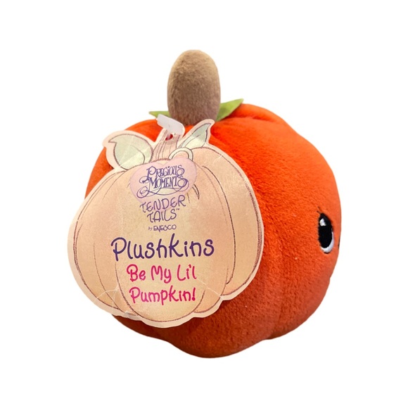 Vintage 1999 Precious Moments Tender Tails “Plushkins” Plush Be My Lil Pumpkin - Picture 2 of 10